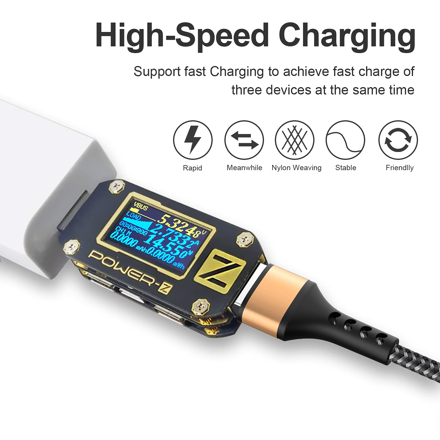 RAVIAD Multi Charger Cable, 3 in 1 Charger Cable [1.2M] Multiple USB Cable Nylon Braided with Micro USB Type C Lightning Cable Connector Compatible with Iphone, Android Galaxy, Huawei image number 1