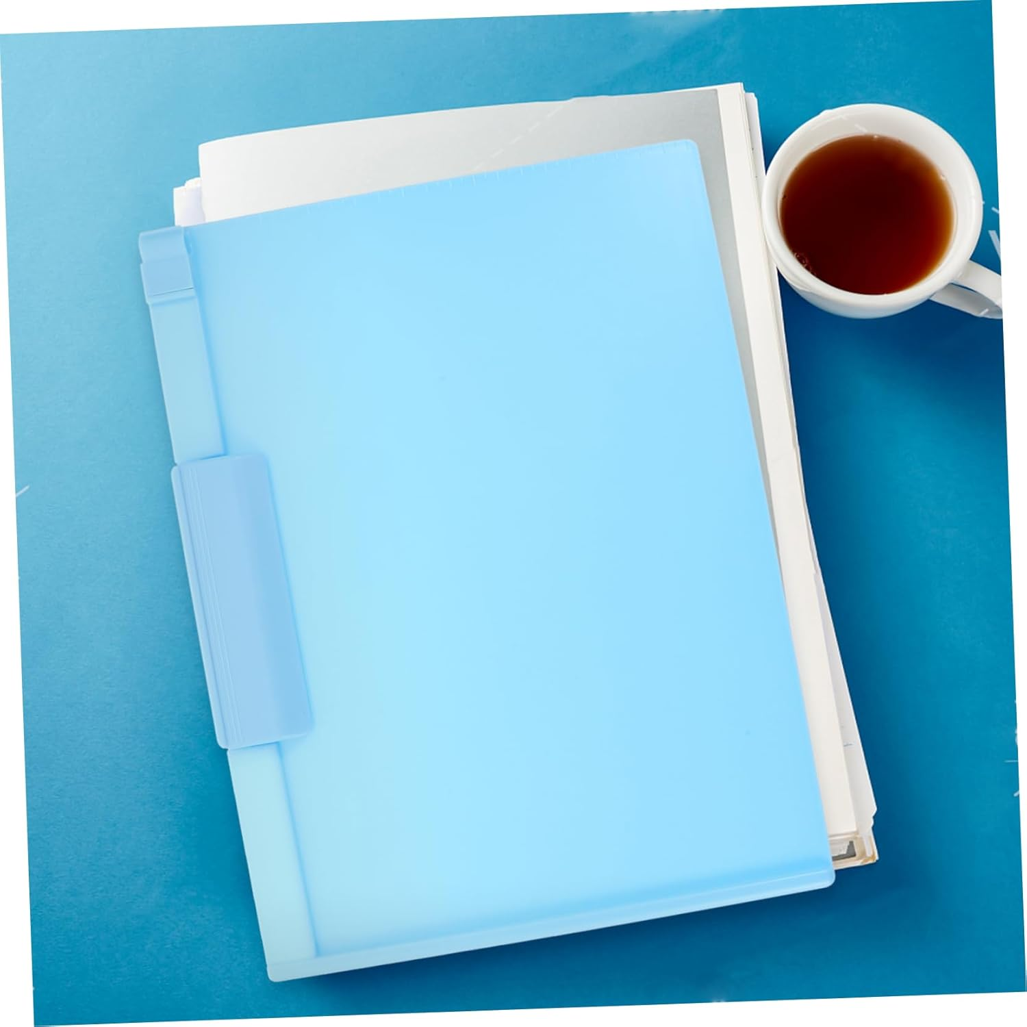 Ciieeo Multi-Function Clipboard Writing Board Portable Document Clip for Office Classroom Use Stylish Storage Design for Easy Organization of Important Files - Sky-Blue image number 6