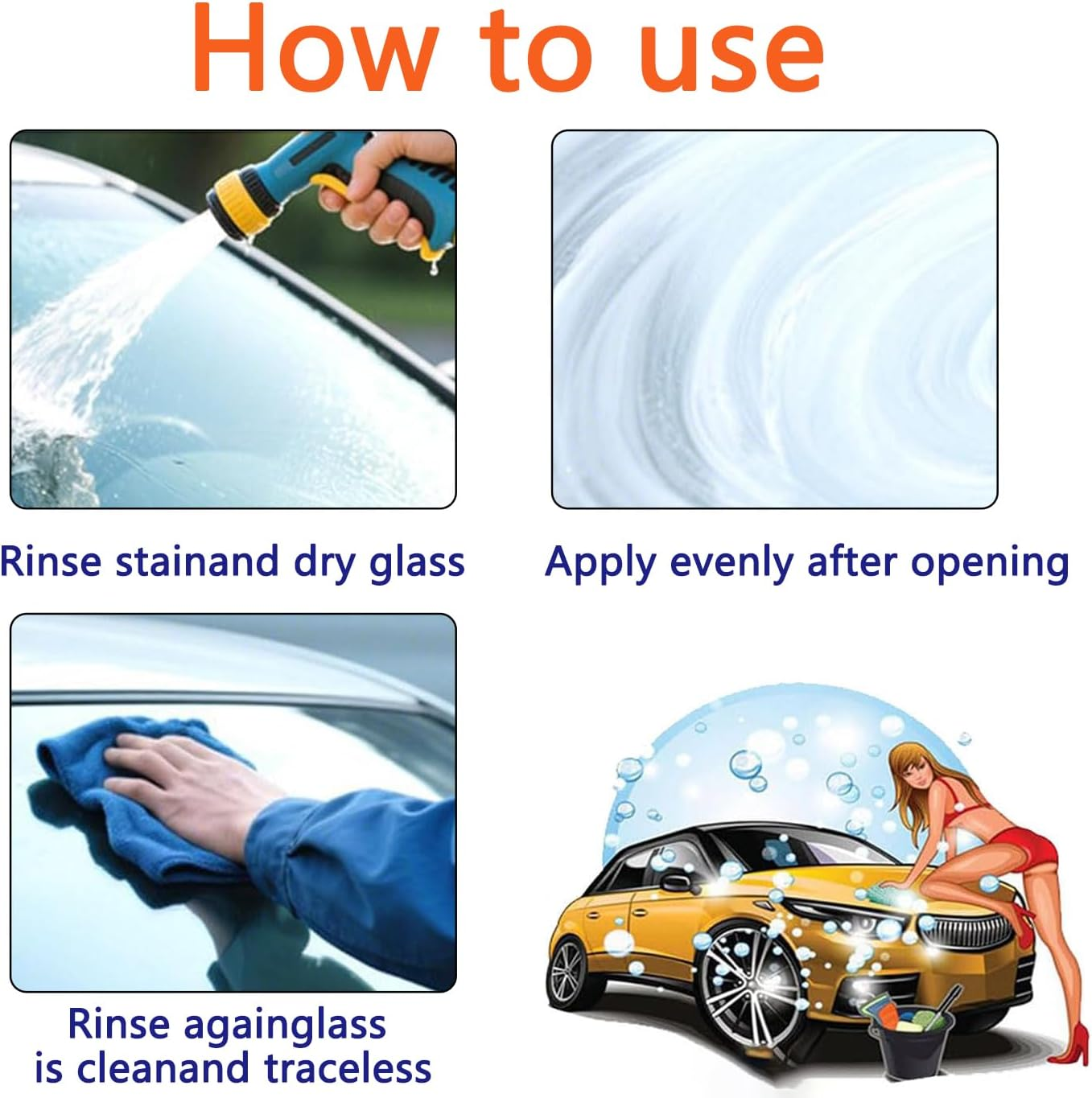 Car Glass Oil Film Cleaner Brush，Windshield & Mirror Tool, Removes Film & Smudges, Boosts Clarity for Safe Drive image number 1