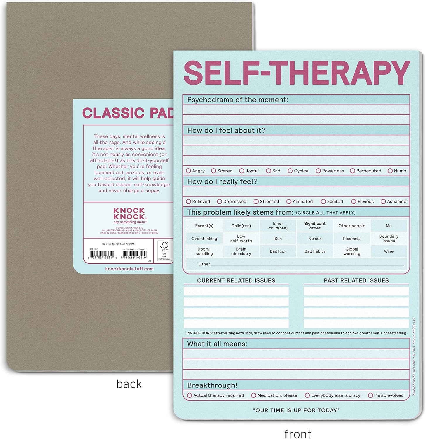 Knock Knock Self-Therapy Pad, Checklist Note Pad for Step-By-Step Stress Relief (Pastel Version), 6 X 9-Inches - I Got This image number 7