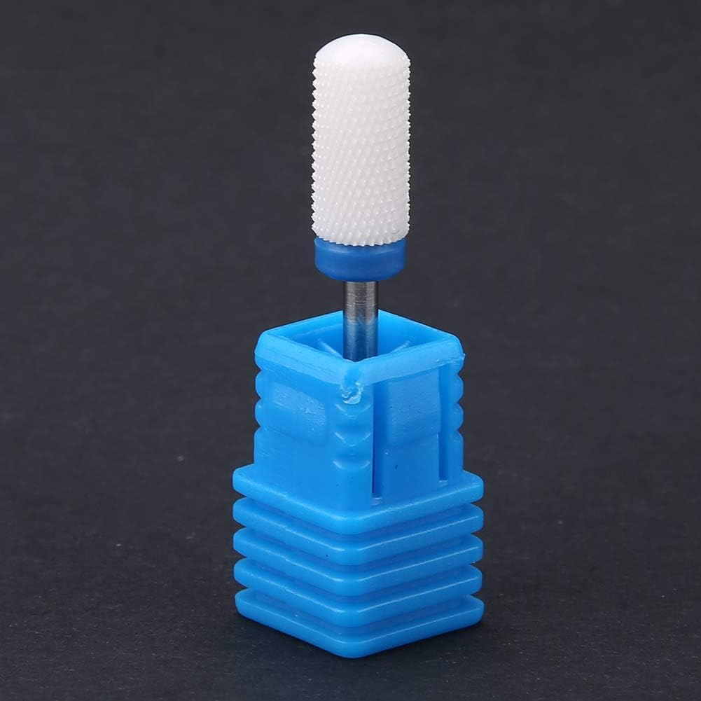 Sonew Ceramic Nail Cutter, Nail Cutter Attachments Polishing Manicure Tools, Cylinder Shape Grinding Head Nail Drill for Manicure Drill Machine (Round Baldness) image number 2