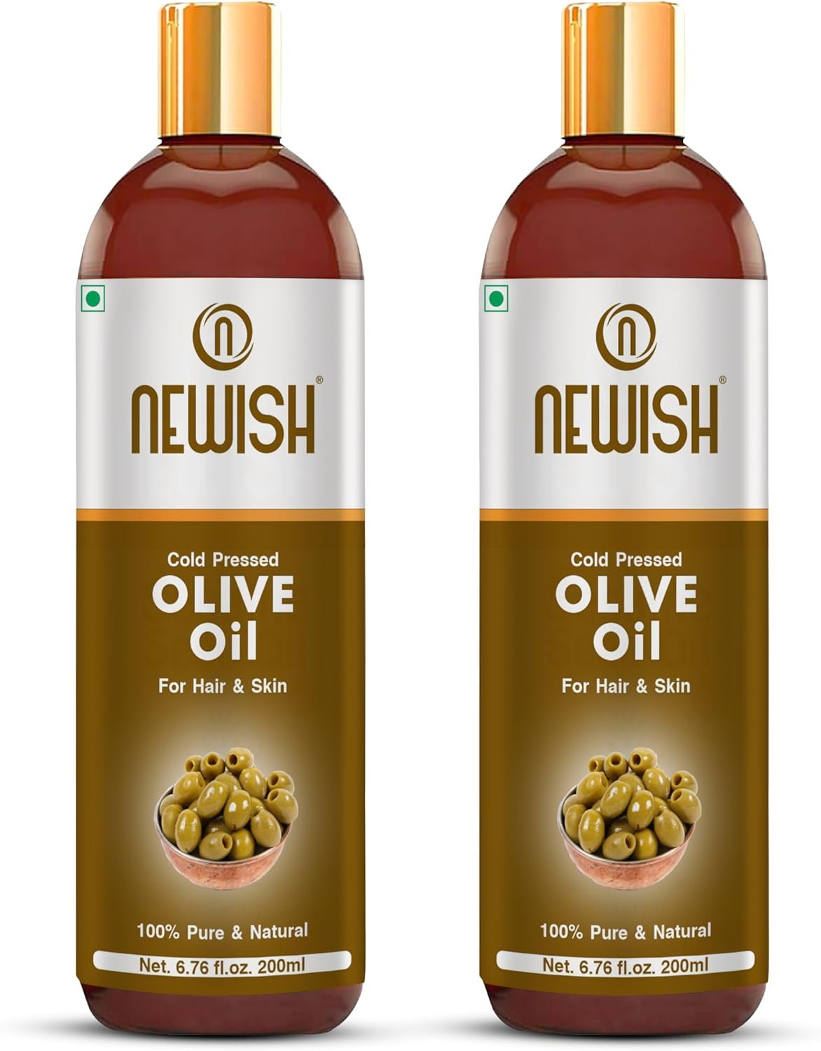 Newish&reg; Pure Cold Pressed Olive Oil for Hair and Skin,200Ml (Pack of 2) image number 5