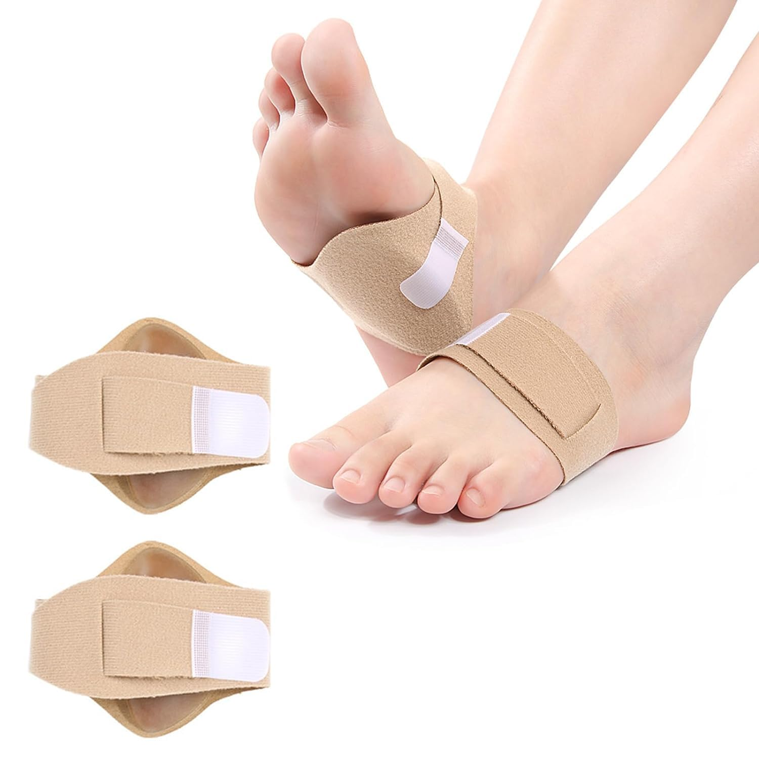 Arch Support Compression Bands, 2Pairs Arch Support Sleeve,Non-Slip Unisex Arch Sleeves,Compression Arch Support Sleeve Arch Support Plantar Fasciitis Relief Braces Sleeves for Foot Care image number 2