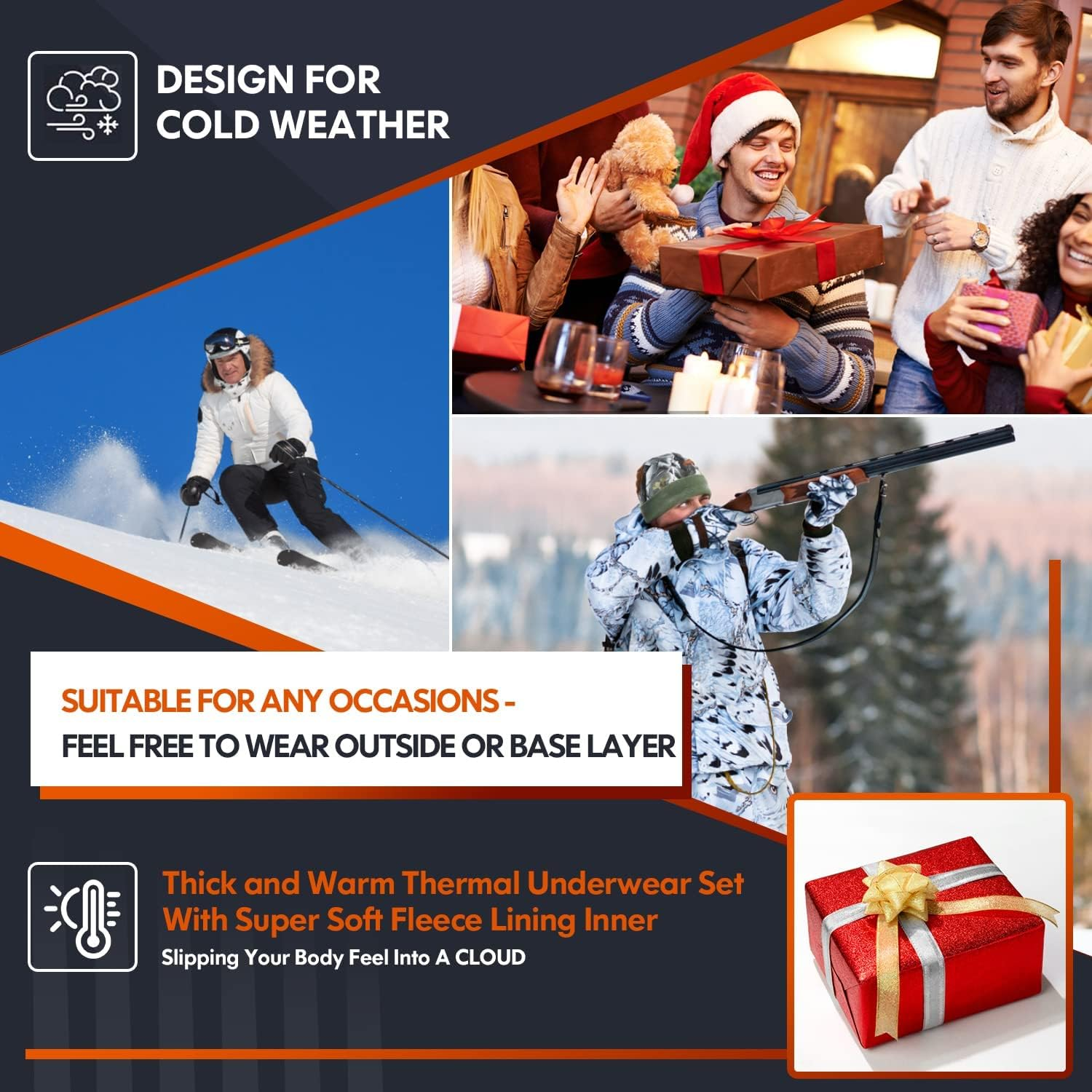 LI FITNESS Ski Thermal Underwear Set for Men image number 4