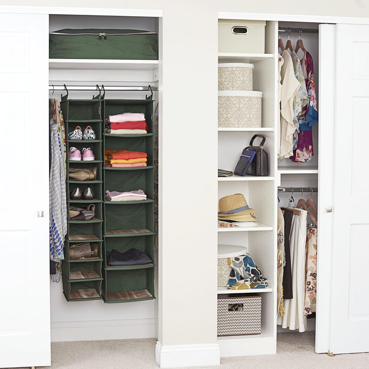 Household Essentials 3-Piece Hat Box Set with Faux Leather Lids, Scroll Pattern image number 3