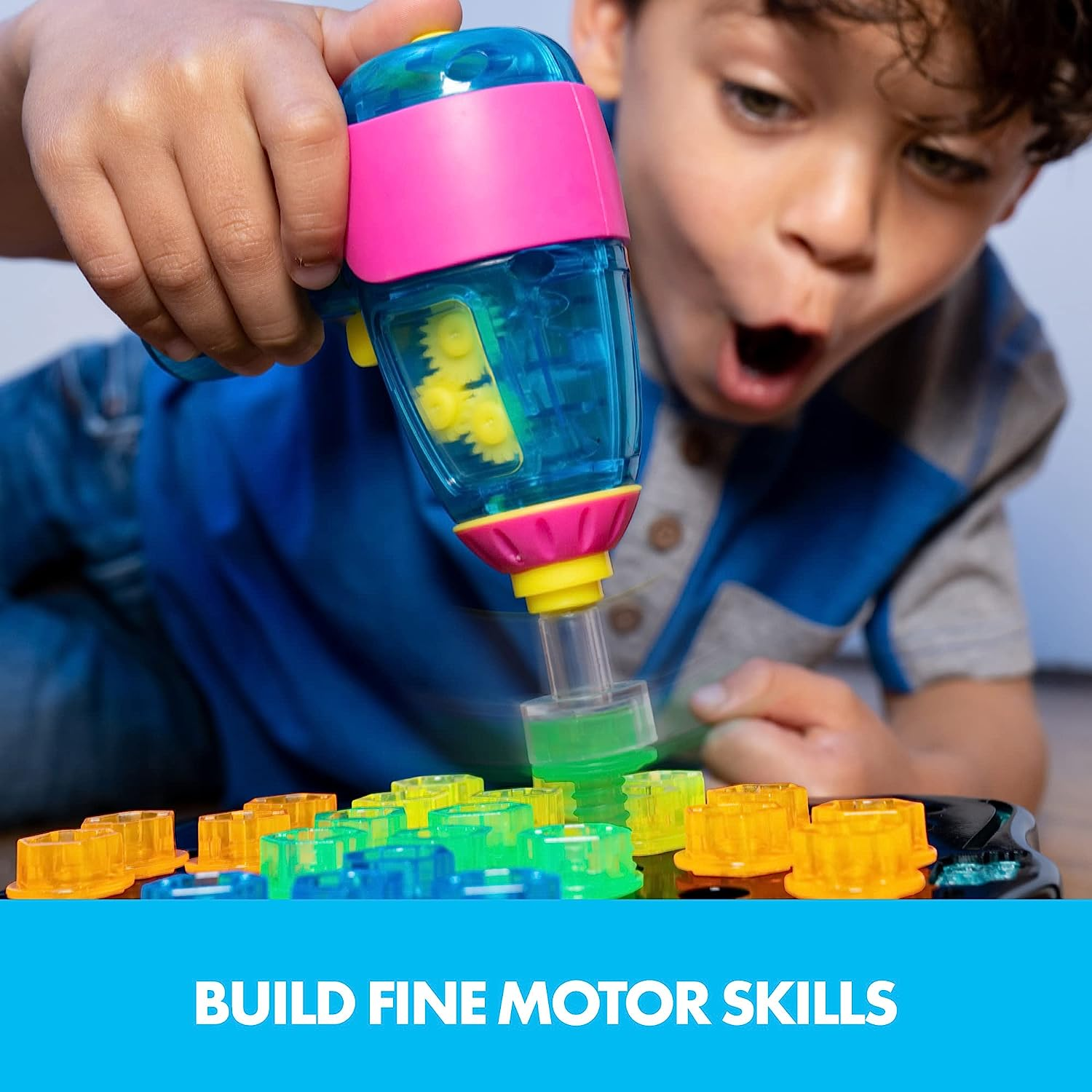 Educational Insights Design & Drill Brightworks, STEM Learning with Toy Drill, 53 Pieces, Ages 3+, Multicolored image number 4