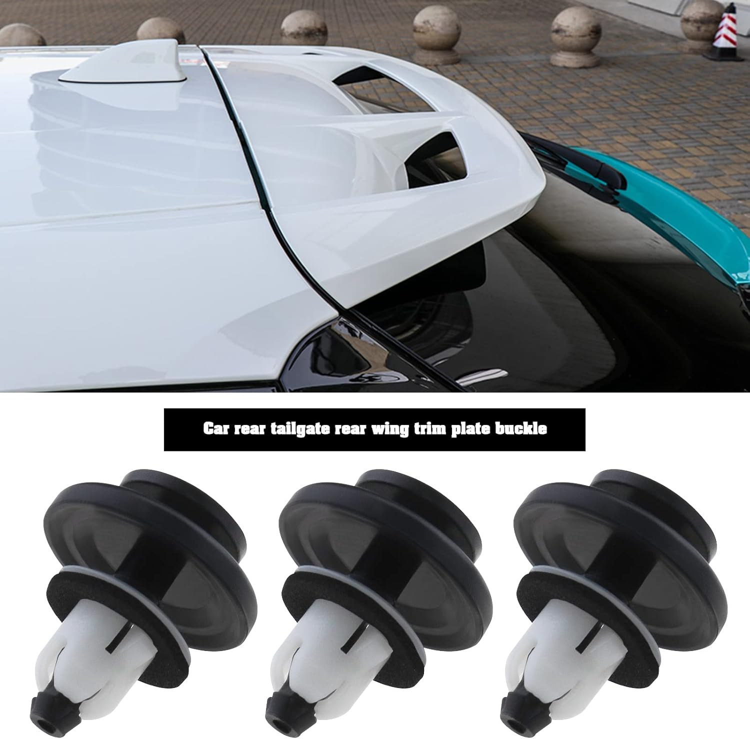 Ecsing 10PCS Tailgate Spoiler Clips 91513-T6A-003 Compatible with Civic CR-V Fit HR-V Plastic Tailgate Spoiler Pin and Nut Retainer Fasteners image number 5