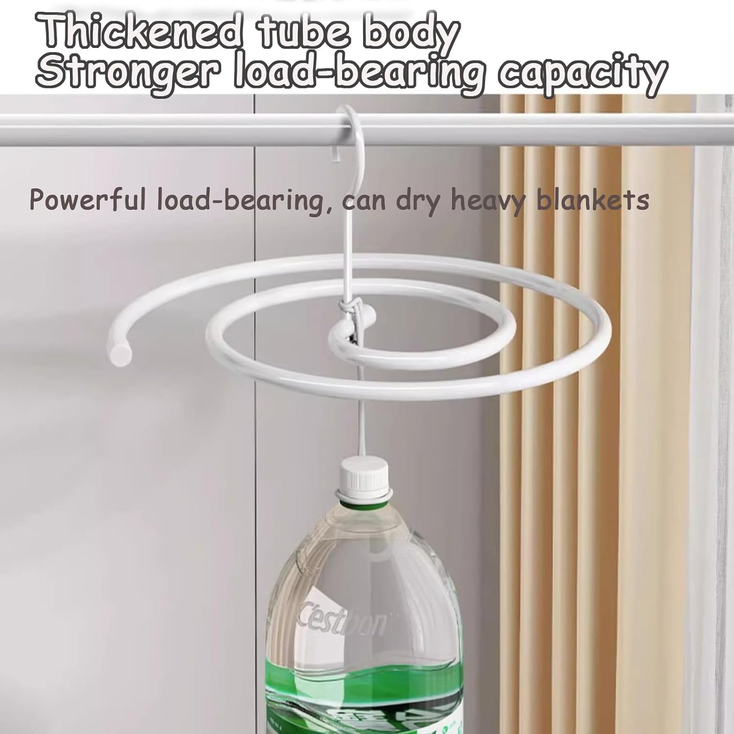 Taoluwin Spiral Sheet Hanger, 360&deg; Rotating Bed Sheets Drying Rack with Thickened Frame, Space-Saving Quilt Hanger for Faster Airflow & Fabric Protection image number 5