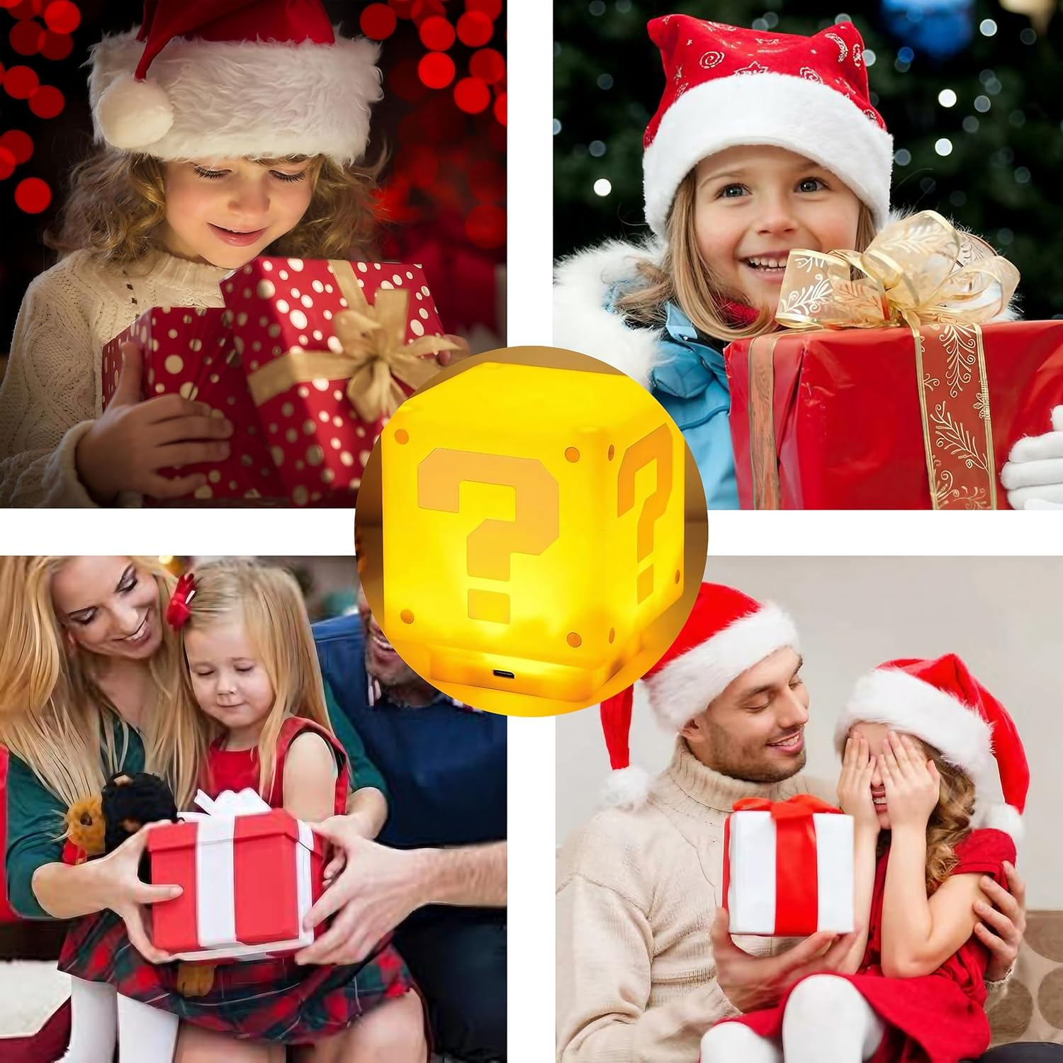 WYFVITDY Super Bros Night Light for Kids Question Square Led Light Mario Lamp USB Desktop Lamp Bedroom Lights Night Lamp Block Brick Gifts image number 6