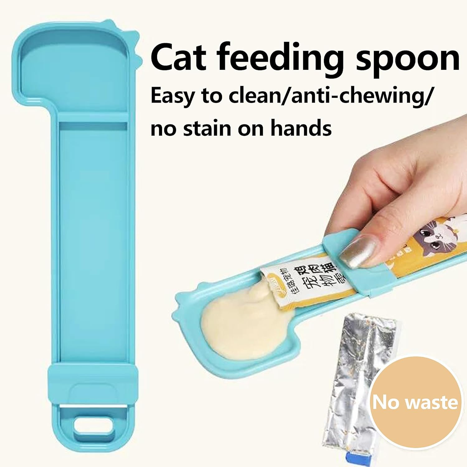 ANBOO 3 Pieces Cat Strip Squeeze Spoon, Cat Treat Dispenser, Feeder with Pet Food Cans, Feeding Spoon for Cat Strips, Cat Food Spoon, Feeding Scoop image number 4