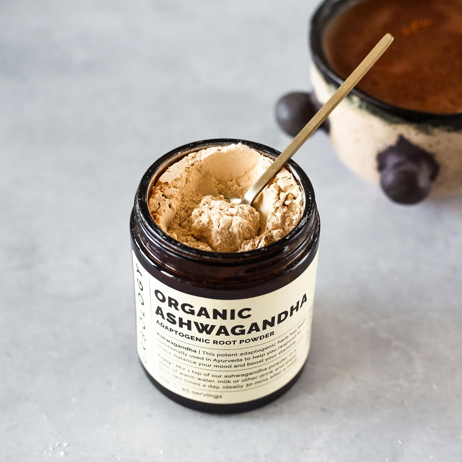 Erbology Organic Ashwagandha Powder 90G - 45 Servings - Sleep Aid - Rich in Withanolides - Sustainably Sourced Straight from Farm in India - Small Batch - Vegan - Gmo-Free image number 2