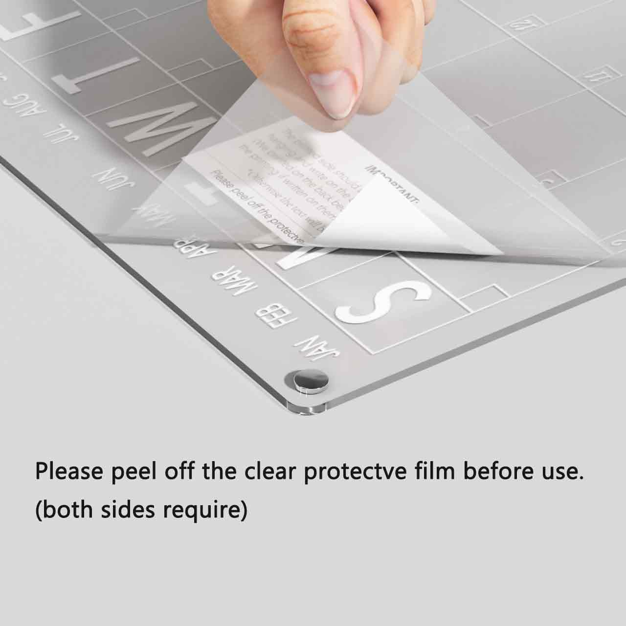 Magnetic Acrylic Calendar for Fridge 2 Pack, 16''X12'' Clear Monthly and Weekly Dry Erase Board for Refrigerator, Meal Planner, Menu Board for Kitchen, W/ 8 Colors Markers image number 4