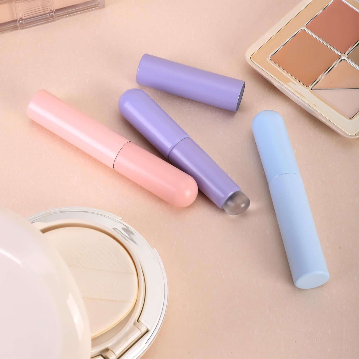 6 Pcs Silicone Lip Brushes, Portable round Head Lip Brush Applicator with Cap and Chrome Applicator for Nails, Multipurpose Silicone Makeup Brush for Lipstick, Concealer, Nail Polish (3 Colors) image number 5