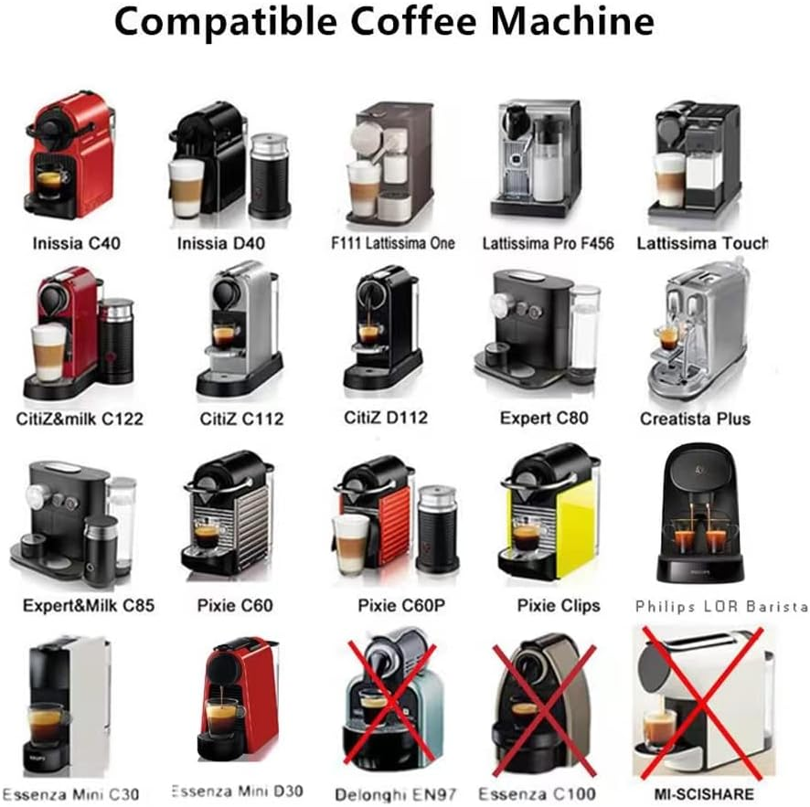 Triplot Reusable Capsules for Nespresso Originalline - 6Pcs Refillable Coffee Pods,Stainless Steel Cups Compatible for Nespresso Originalline Machine (6Pods+100Pcs Lids+Storage Board) image number 4