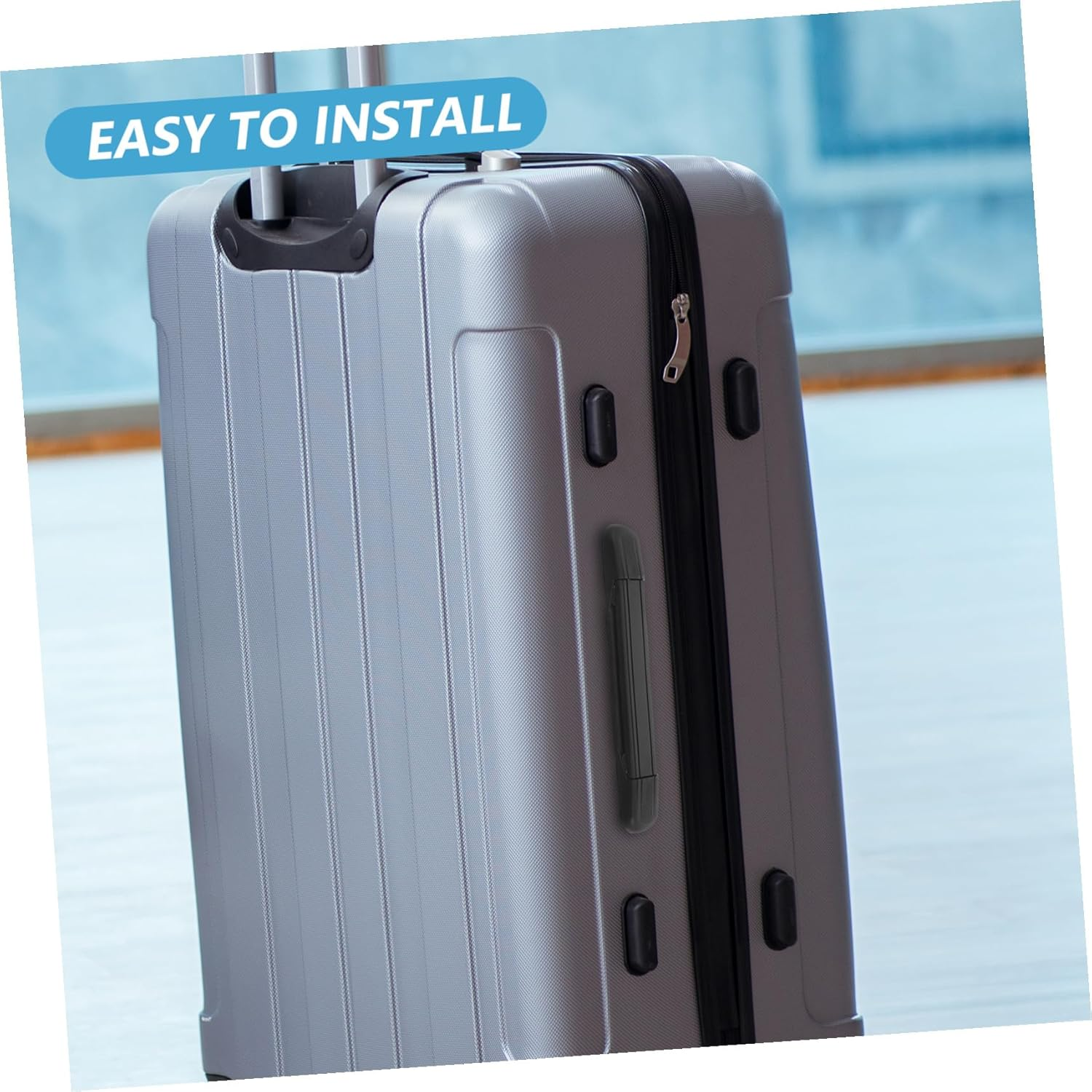 FINISPERSOO 12Pcs Black Plastic Luggage Replacement Handles Lightweight Sturdy Suitcase Repair Parts Ergonomic Grip for Travel Bags Handbags and Trunks Comfortable Carrying Accessories image number 5