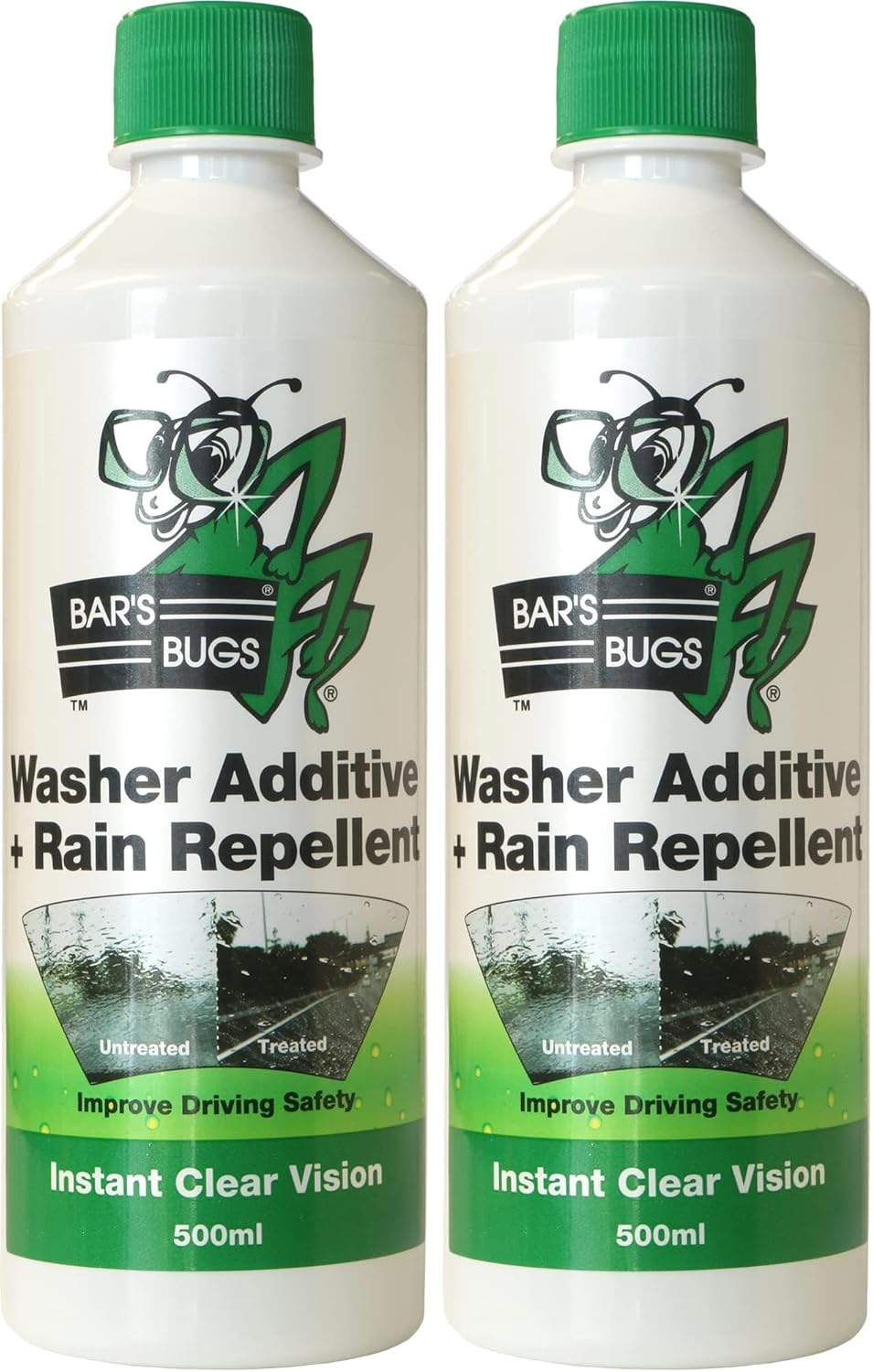 Bar&rsquo;S Bugs Windscreen Repellent Additive 500 Ml &ndash; Hydrophobic Rain Repellent Washer Additive | Clears Bugs, Diesel Spray, Road Film | 3&times; Concentrate image number 2