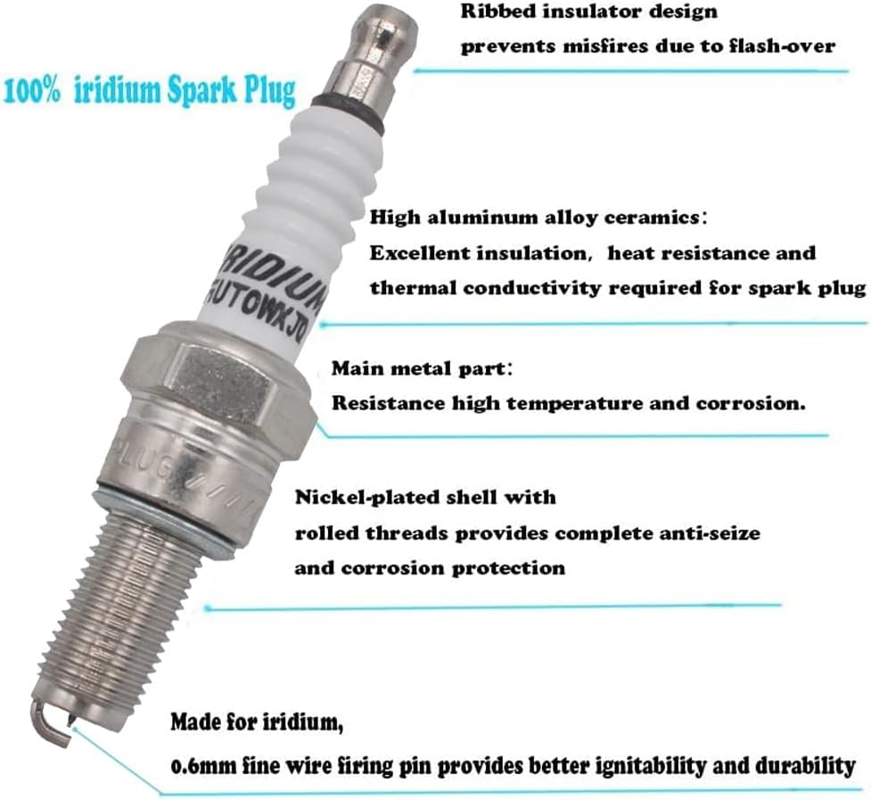 Autowxjq Iridium Spark Plug 4Pcs Replace CR9EIX 3521 6263 CR8E CR7E image number 3