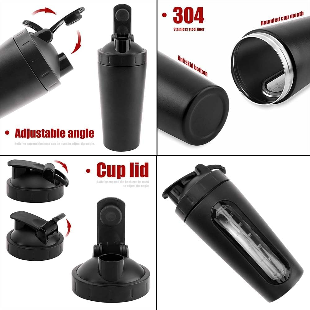 700Ml Sport Water Bottle Protein Stainless Steel Milkshake Shaker Drink Cup AU Rose Gold image number 2