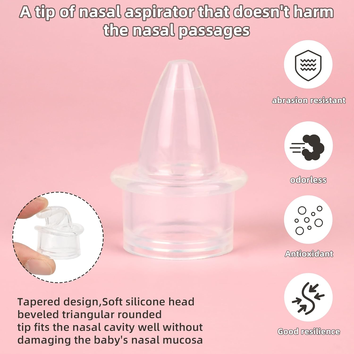 Baby Nasal Aspirator, Powerful Hand Pump Baby Nose Sucker, Nasal Aspirator for Baby with Soft Silicone Nose Tip for Fast and Effective Relief of Nasal Congestion in Infant. image number 3