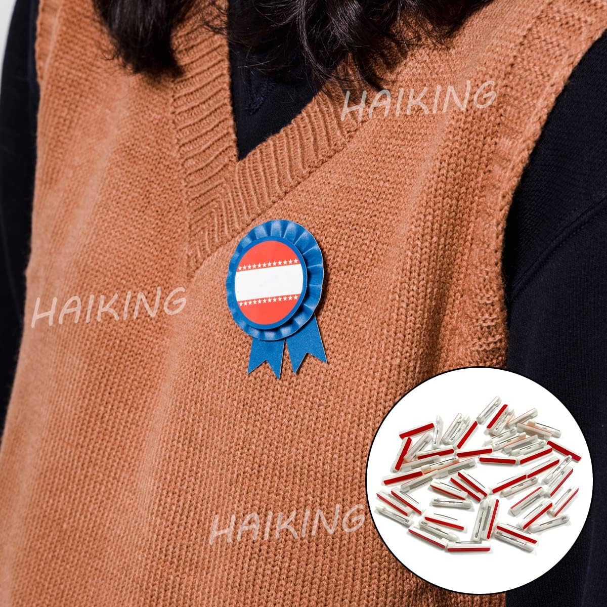 Badge Crafting Pins, 50 Pcs Adhesive Bar Pins for Brooch, Name Tags, ID Badges, Ribbons, Clothes (White) image number 4