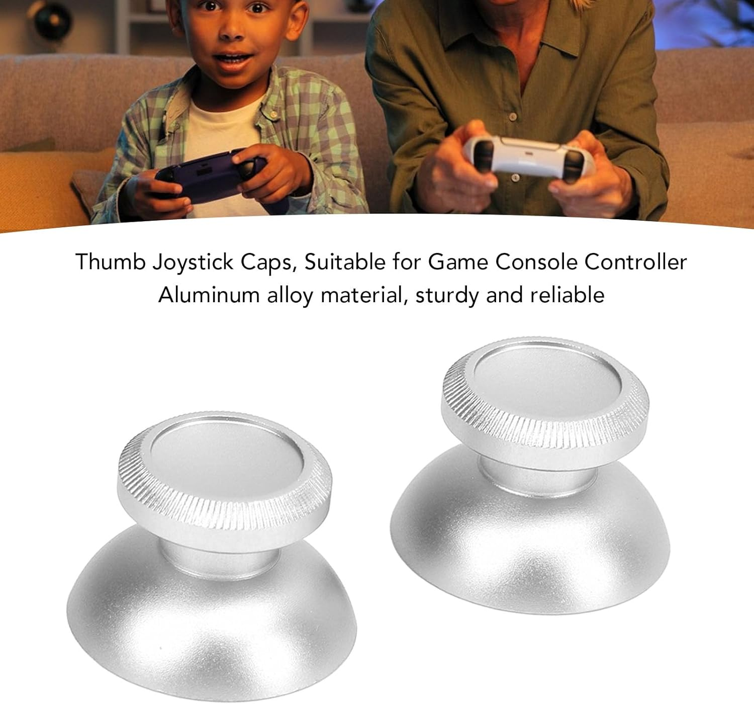 Thumbstick Caps for Xboxone, 2Pcs Aluminum Alloy Thumb Joystick Grips Replacement for PS4 Controller, Gaming Console Controller Accessories, Easy Installation (Pomyapr5Kymvatw-17) image number 1