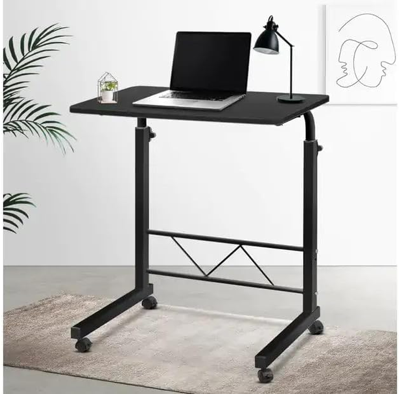 Artiss Laptop Table, Adjustable Stand Desk Desktop Computer Standing Study Desks Bed Side Tables Home Office Travel Studio Furniture, Portable Wooden 360&deg; Rotating Lockable Caster Wheels Black - Adjustable Desk 2 Black image number 6