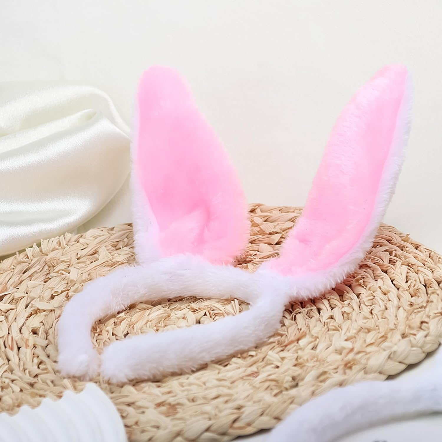 Rabbit Plush Ears Headband Easter for Kid'S Party, Bunny Hairbands Easter Bunny Ears Headband Plush Hairband Soft Touch Bunny Ears Hair Bands for Kids Girls Party image number 1