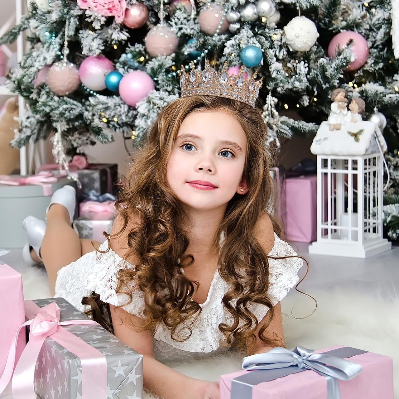 ULTECHNOVO Queen Rhinestone Crown for Women: Royal Crystal Headband for the Bride Headpiece for the Quinceanera Hair Accessories for Costume Parties Weddings Birthdays Proms image number 3