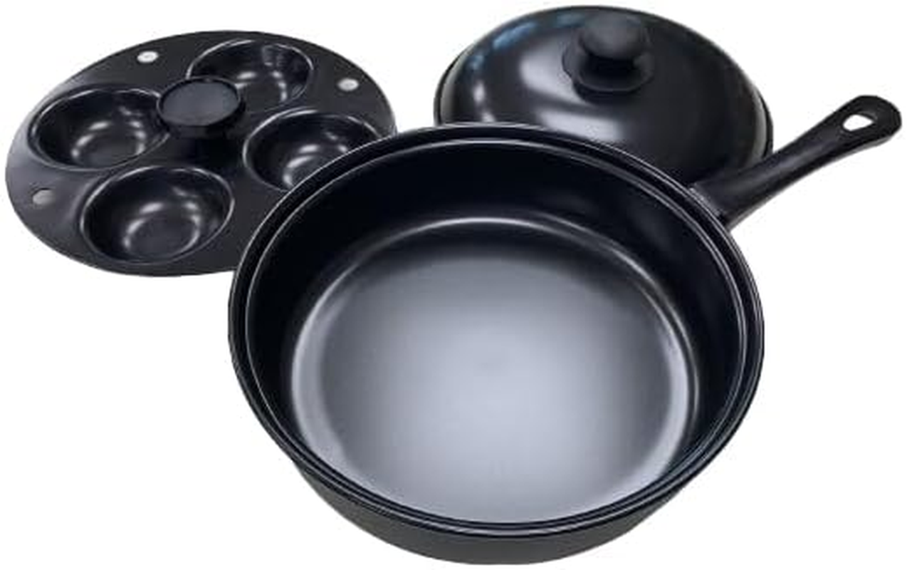 Fox Run 5203 Non-Stick Poacher/Fry Pan Set, 13.5 X 8 X 4.75 Inches, Black image number 3