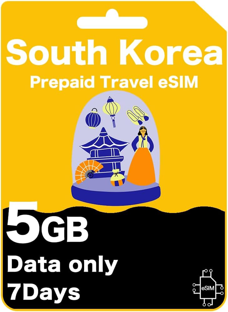 South Korea Prepaid Esim - SK Telecom Network, High-Speed Data, Unlimited Data at 128Kbps, Data-Only (10GB (30 Days)) image number 1