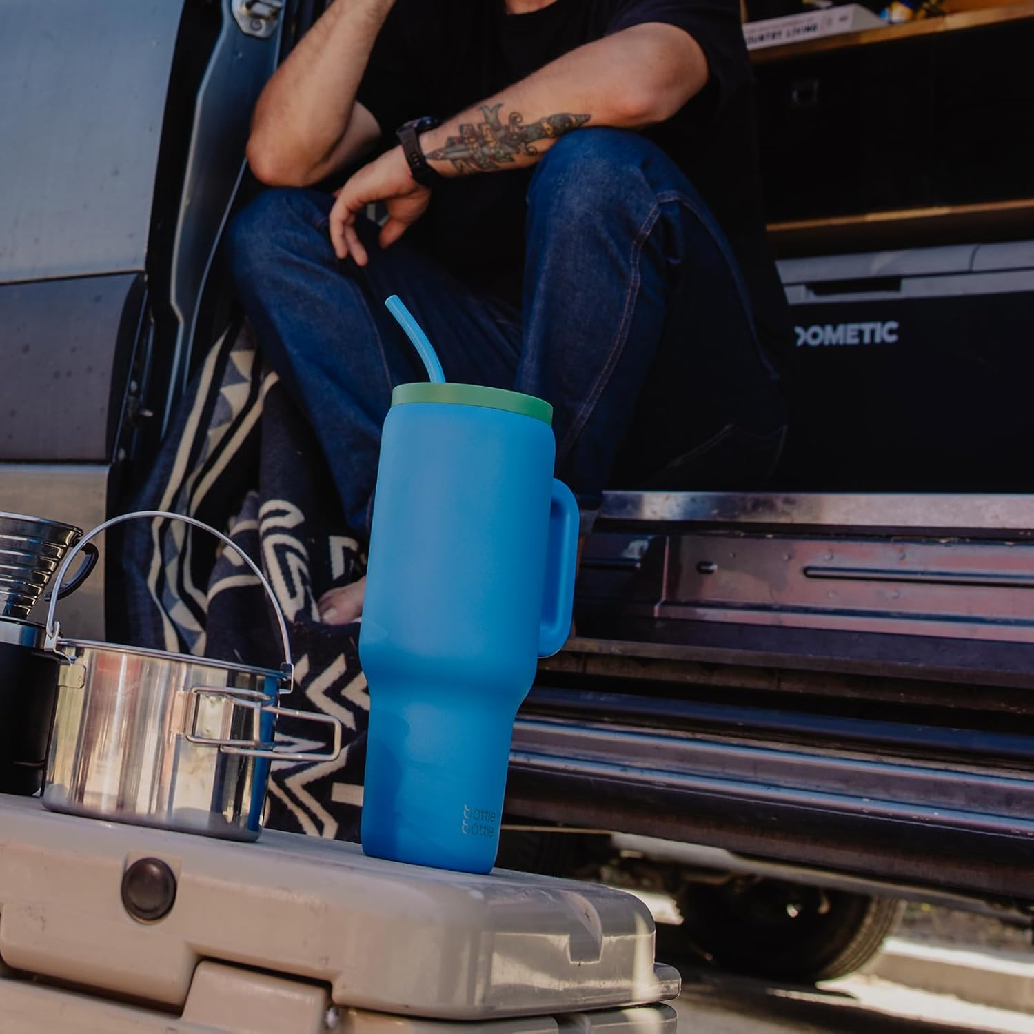 BOTTLE BOTTLE 40 Oz Tumbler with Handle and Straw, Stainless Steel Vacuum Travel Drink Bottle, Car Cup with Straw, Stainless Steel Vacuum Water Bottle for Gifts Party Office Coffee (Deep Sea)