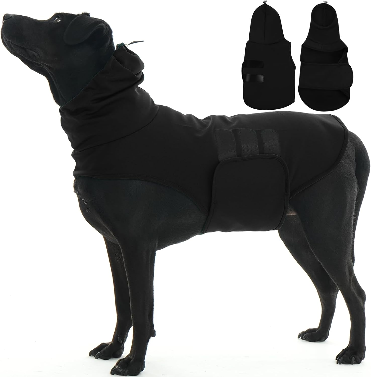 Dog Calming Vest for Small Medium Dogs - Anxiety Relief Shirt with Hook and Loop Closure - Comfortable Stress Relief Coat for Dogs - Black -XL image number 4