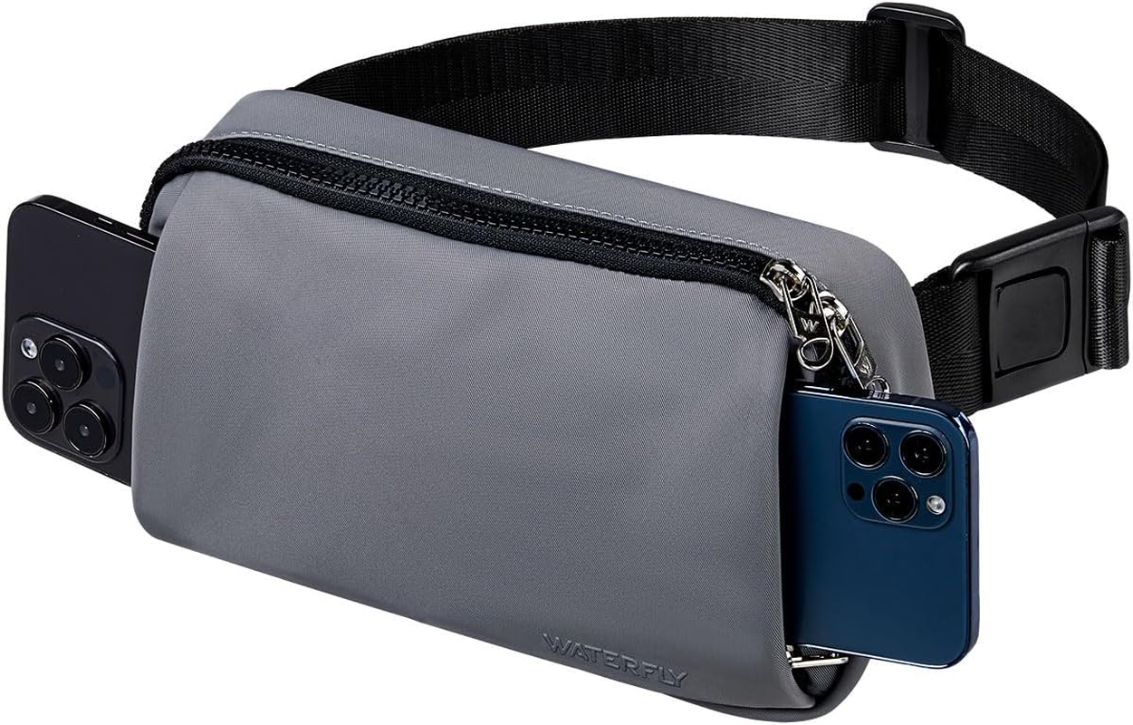 WATERFLY Bum Bag Belt Bag Men Women: Stylish Waist Bag Sport Fashion Crossbody Chest Bag Water-Repellent Small Hip Bag for Outdoor Travel Hiking Festival