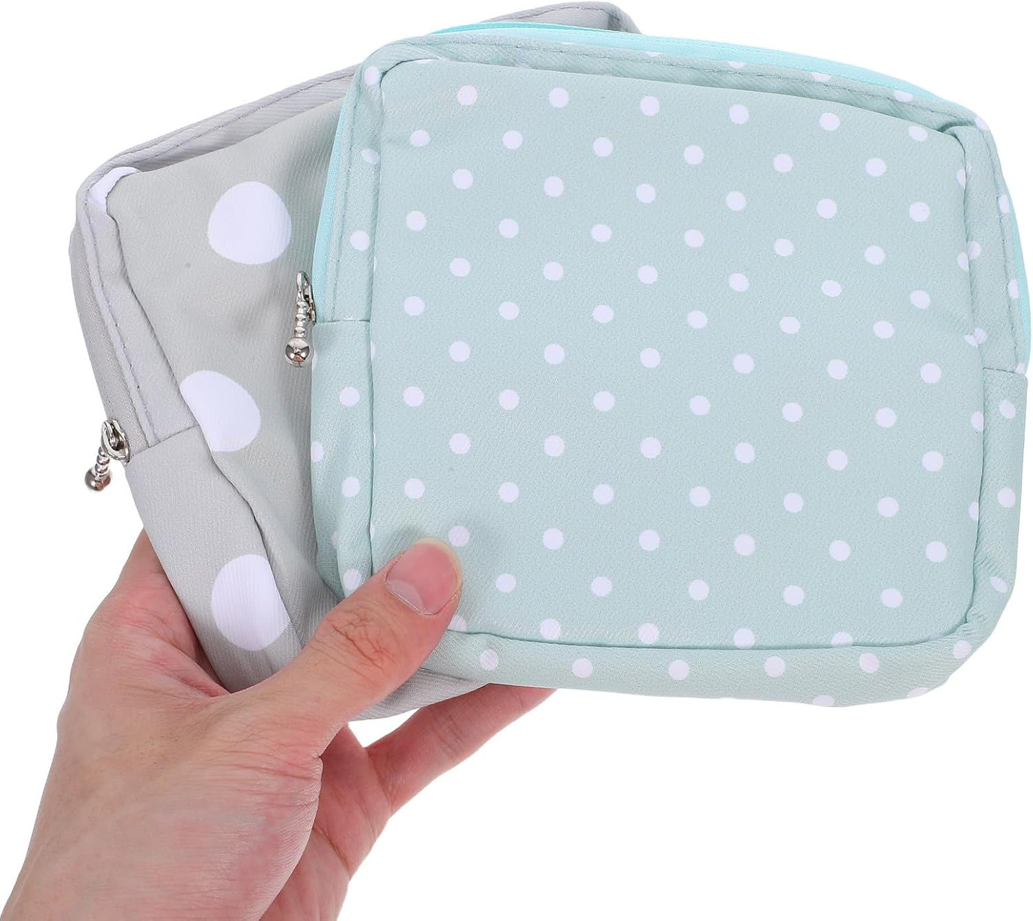 IMUSINICE 2Pcs Portable Oxford Cloth Menstrual Pad Bag with Zipper Sanitary Napkin Pouches for Teens Women Reusable Storage for Travel School Office Beach Use
