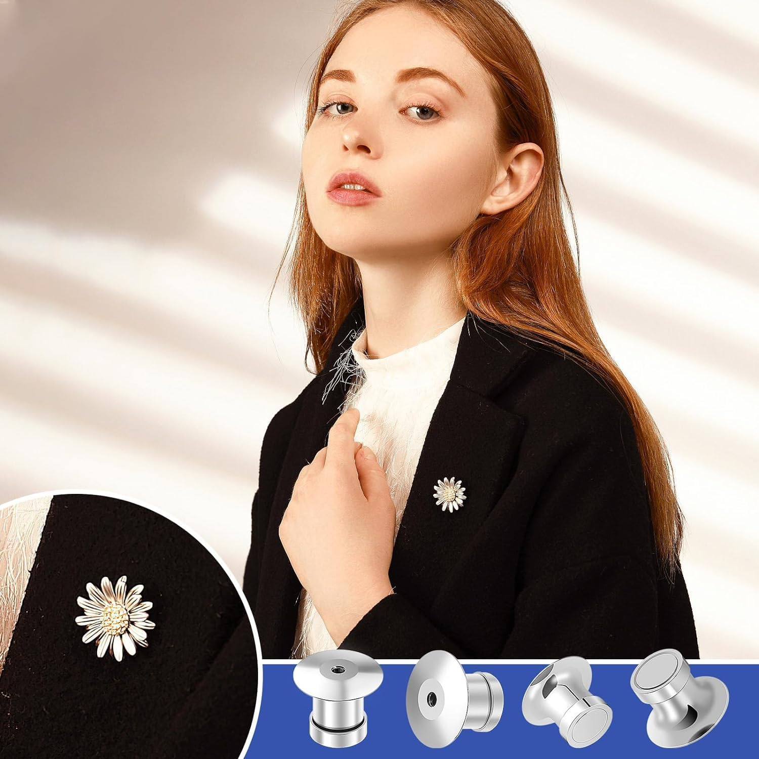 12 Silver Magnetic Pin Backs Convert Enamel Pins to Fridge Magnetic Board Metal Pin Backs Locking Clasp with Magnet for Backpacks DIY Crafts Brooches image number 1