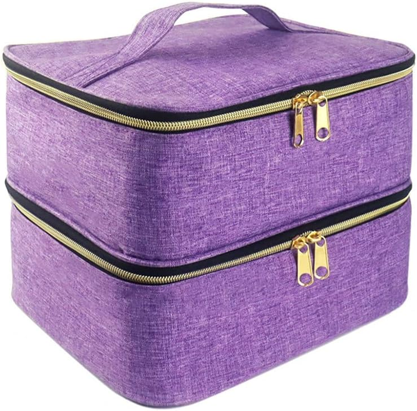 Hosoncovy Nail Polish Organiser, Removable 2-Layer Nail Polish Storage Bag, Nail Polish Travel Carry Bag for Nail Polish Tool Kit