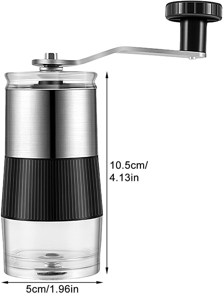 AIMALL Manual Coffee Grinder with Ceramic Conical Burr, Adjustable Coarseness, Portable Mini Hand Mill for Espresso to French Press, Stainless Steel Detachable Design image number 4