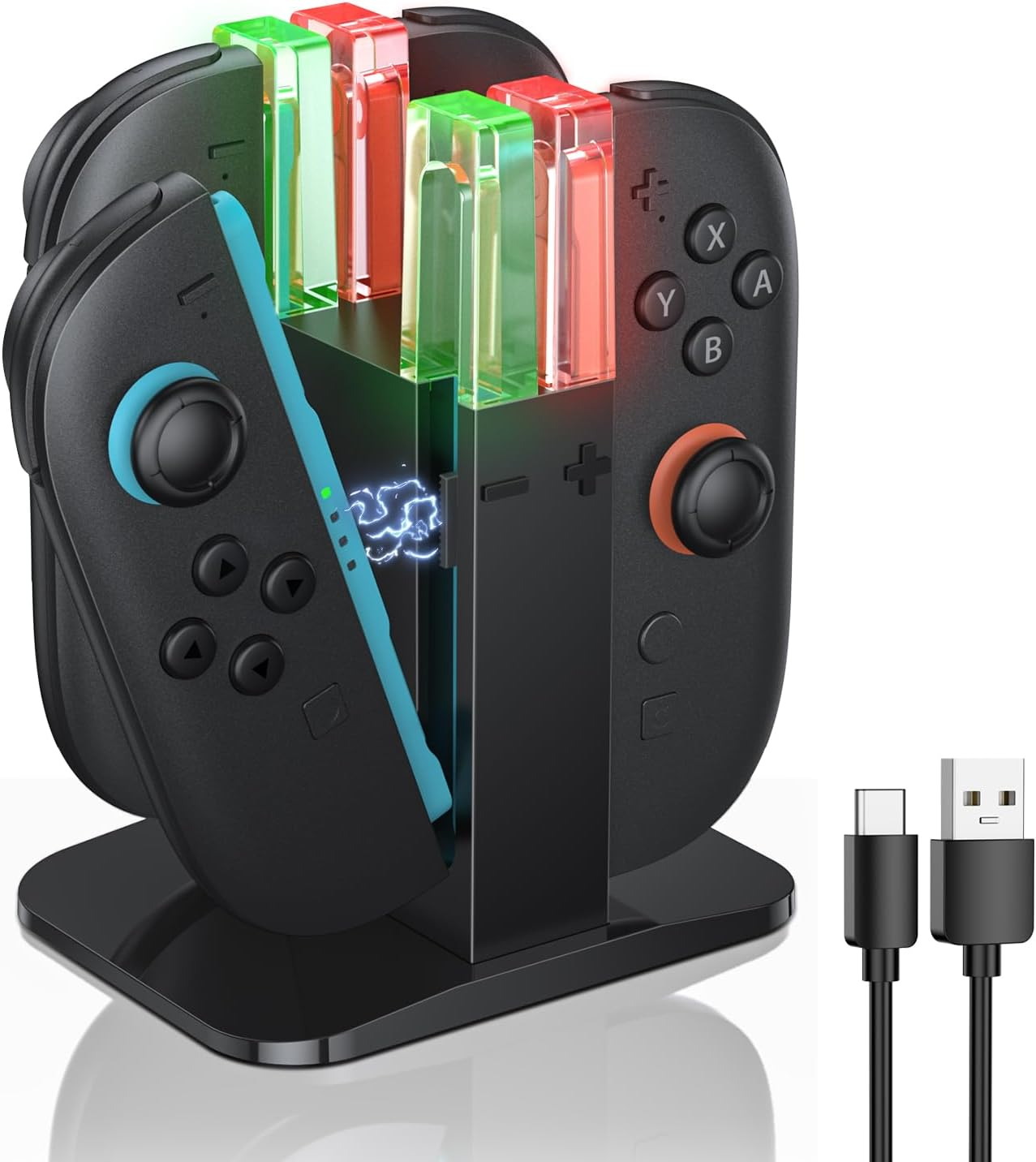 KINWIN Charging Dock for Nintendo Switch 2 (2025) Joy-Con Controllers, NS2 Joycons Charging Station with Lamppost LED Indication, Magnetic Charger Stand with a USB Type-C Charging Cable image number 2