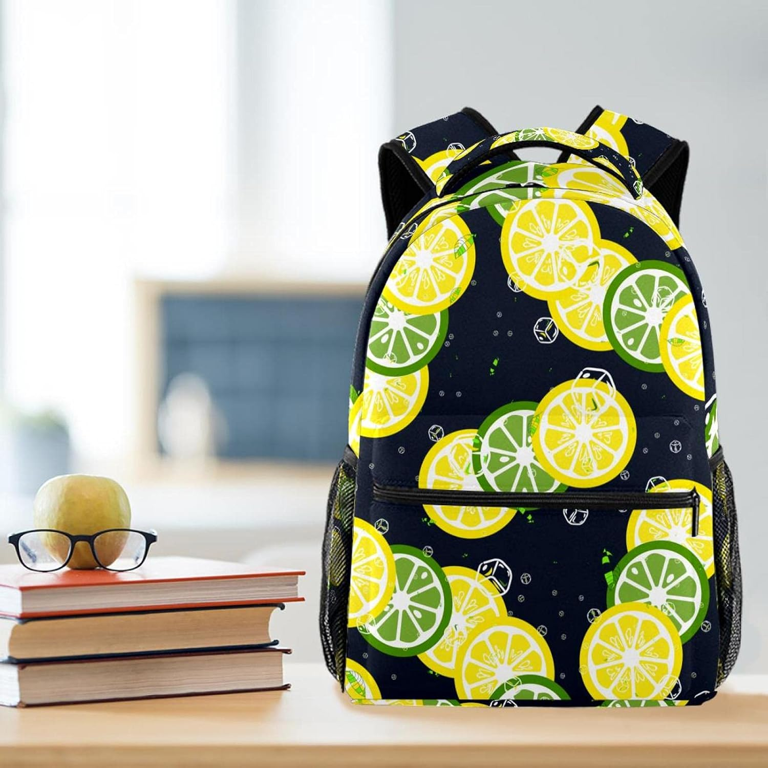 Fruity Lemons and Limes Backpack Students Shoulder Bags Travel Bag College School Tote Backpacks