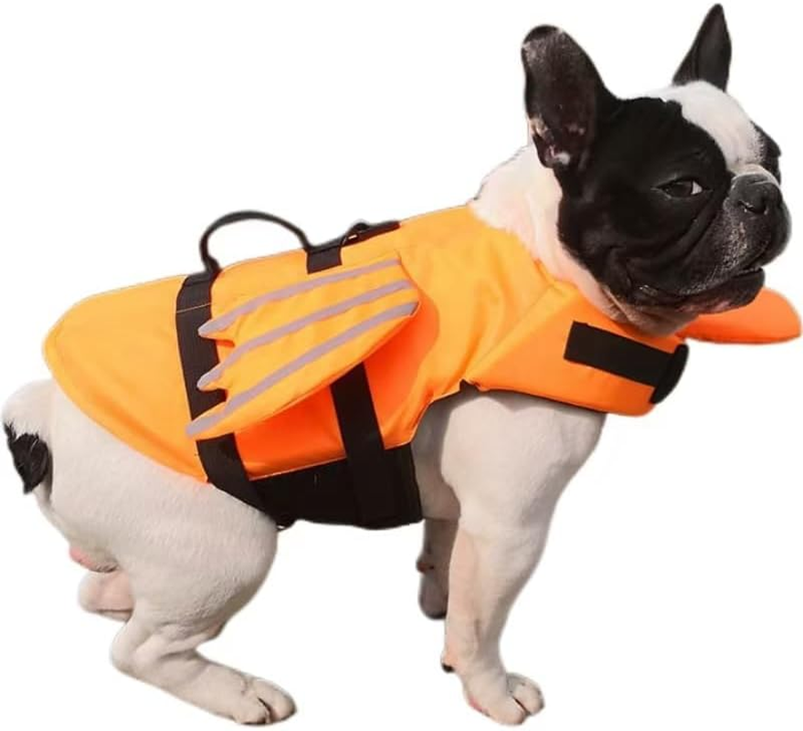 Dog Life Jacket, Ripstop Pet Floatation Evil Life Vest for Small Middle Large Dog, Safe Durable Comfortable Adjustable Preserver with High Buoyancy for Swimming Boating at Pool Beach (L, Orange) image number 5
