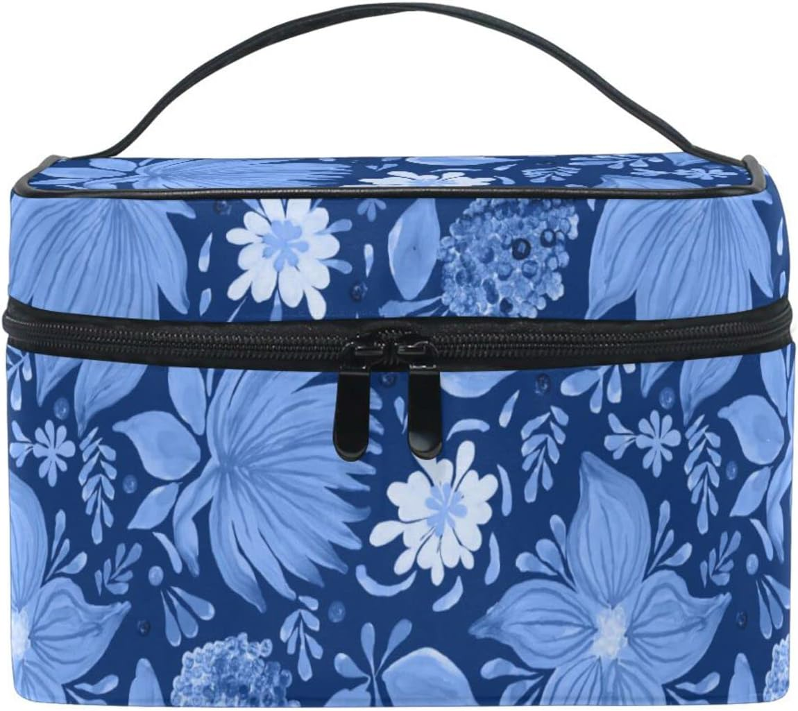 ODAWA Abstract Floral Pattern Makeup Bag Waterproof Travel Organizer Bag for Women and Girls, Red Roses2