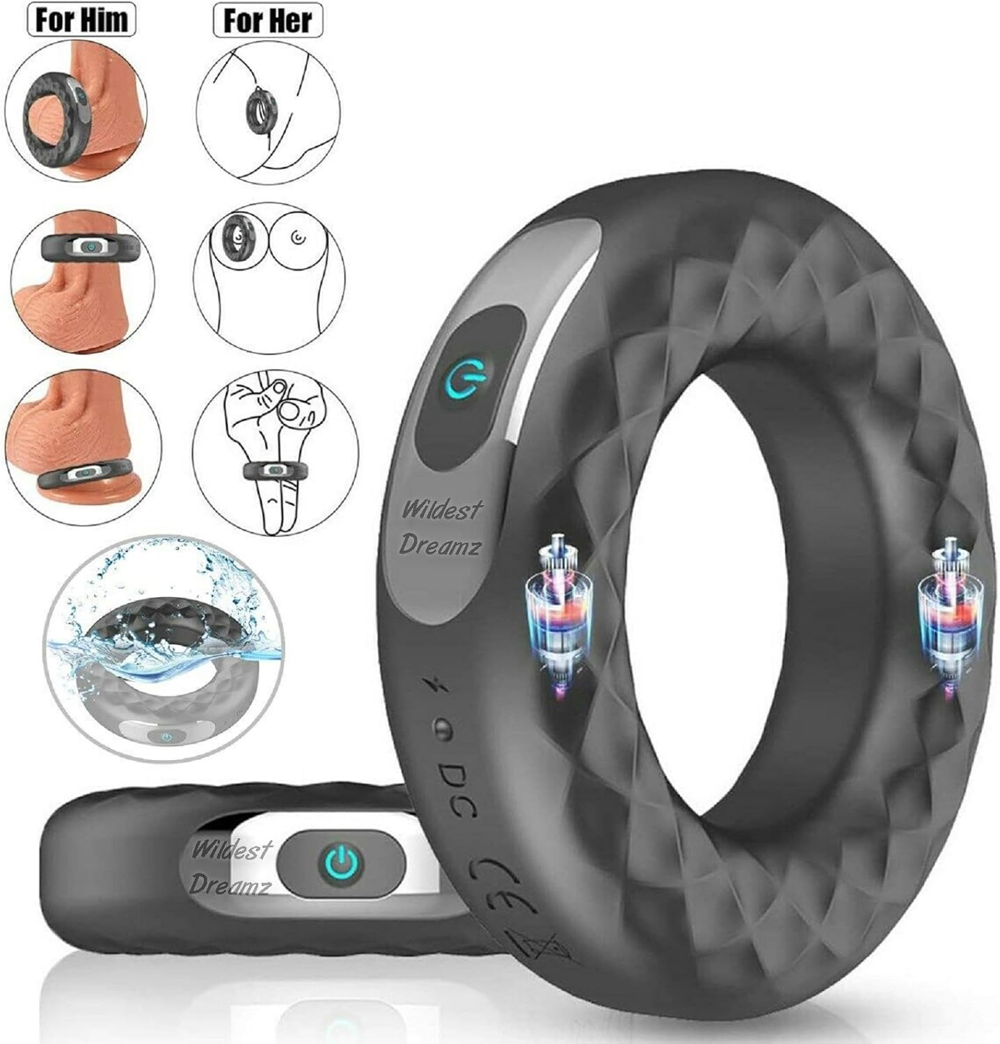 Vibrating Cock Ring Vibrator, 10 Vibration Modes, Silicone Stretchy Couples Vibrator Erection Enhance Delay Ejaculation Pleasure, Clitoral G Spot Vibrator Stimulator for Women, Rechargeable Adult Sex Toys image number 4