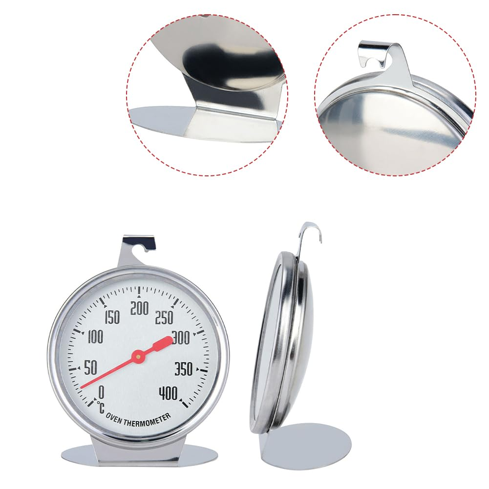 Lwuey Oven Thermometer, Stainless Steel Dial Ovens Thermometers Grill Cooking Thermometer Temperature Gauge Instant Read Roasting Measuring Tool High Precision Cook BBQ Meat Gauges for Home Baking image number 1