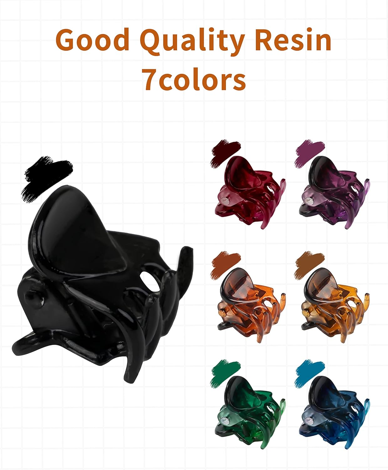 Mini Hair Clips - 72 Pcs for Women and Girls, Plastic, Small Claw Hair Clips with 3 Colors, Tiny