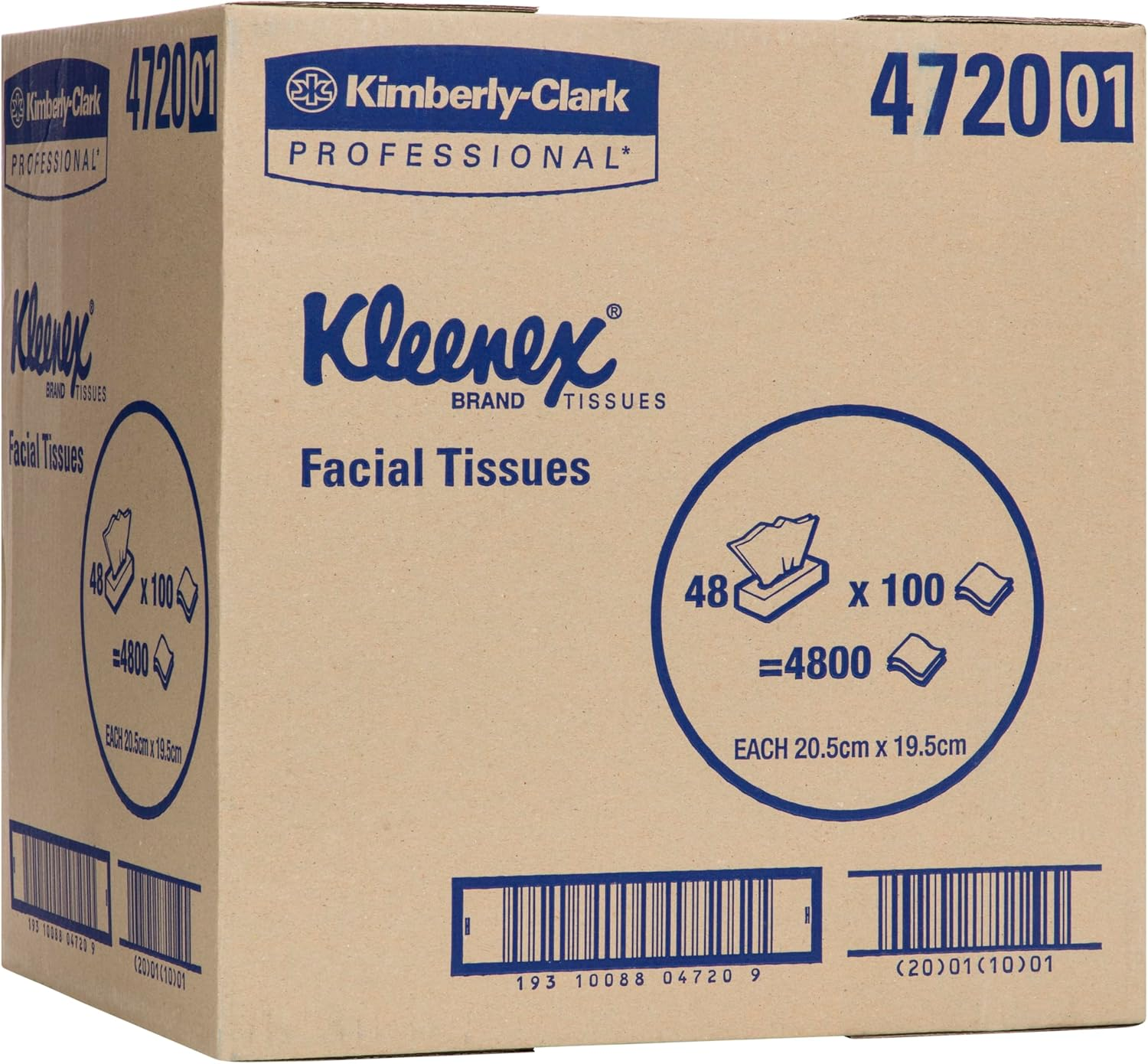 KLEENEX Facial Tissue Box (4720)- 2 Ply Flat Box Soft & High Absorbency Tissue - 48 Boxes/Case, 100 Tissues/Box (4,800 Tissues) image number 6
