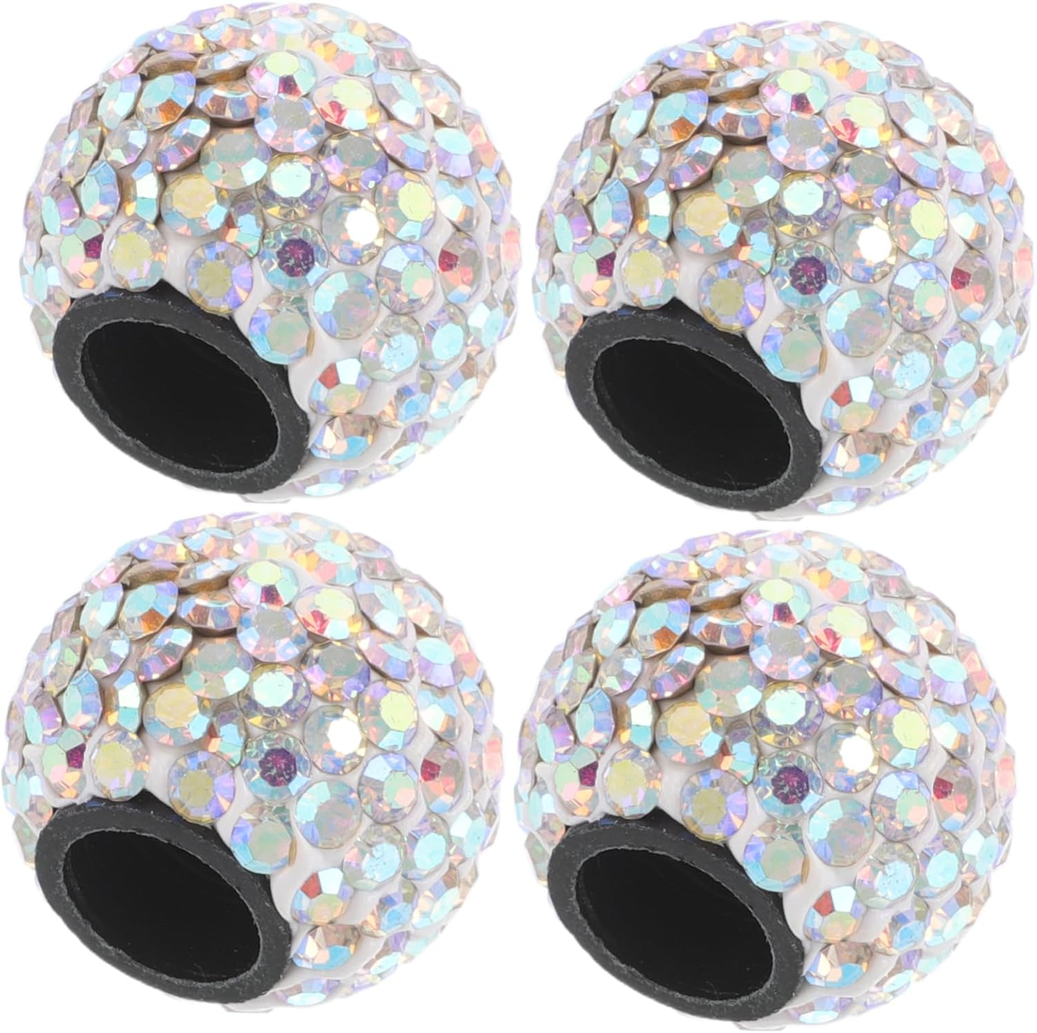 HOLIDYOYO 4Pcs Crystal Tire Valve Caps Car Tyre Bling Valve Caps Fit Easy Installation Automotive Accessories image number 5