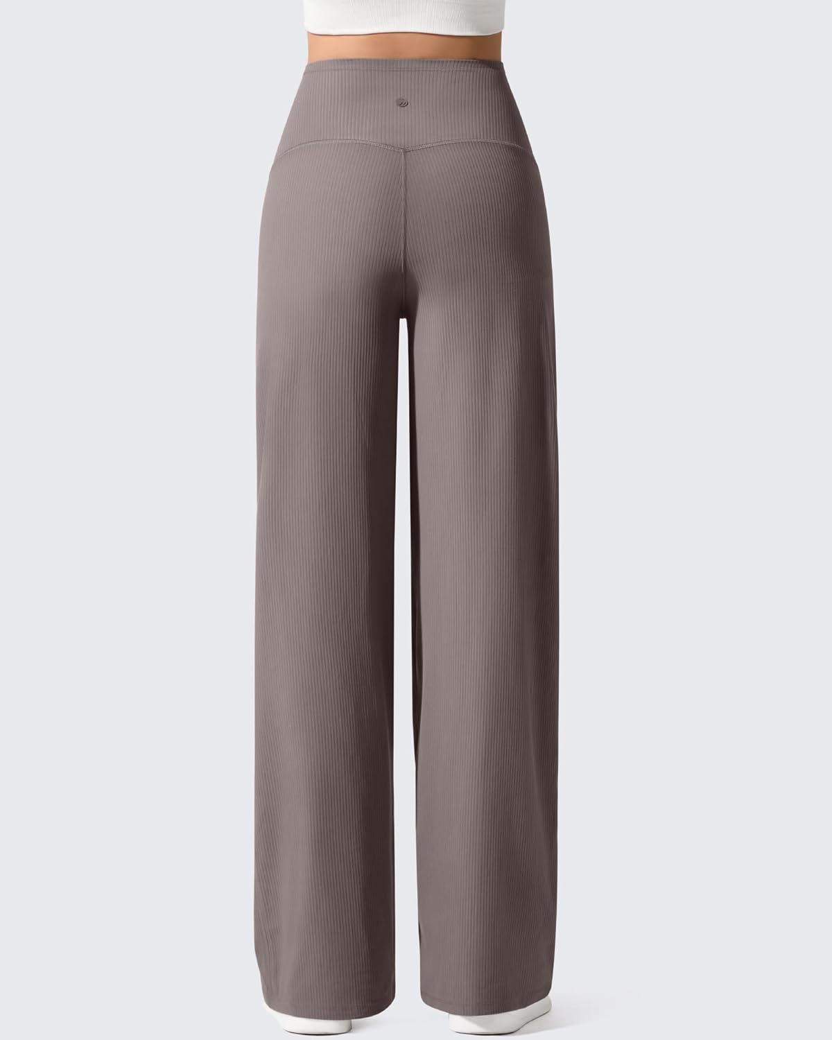 G4Free Ribbed Maternity Yoga Pants with Pockets over the Belly Wide Leg Casual Pregnancy Lounge Trousers image number 1