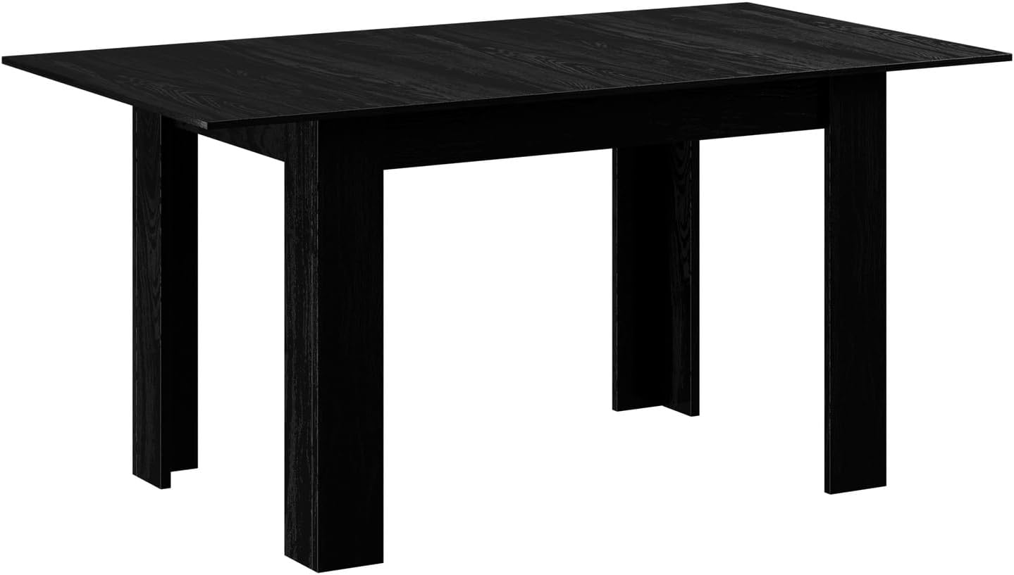 Oikiture 160Cm Dining Table Extendable Rectangular Dining Table for Home Kitchen and Dining Room Black image number 5