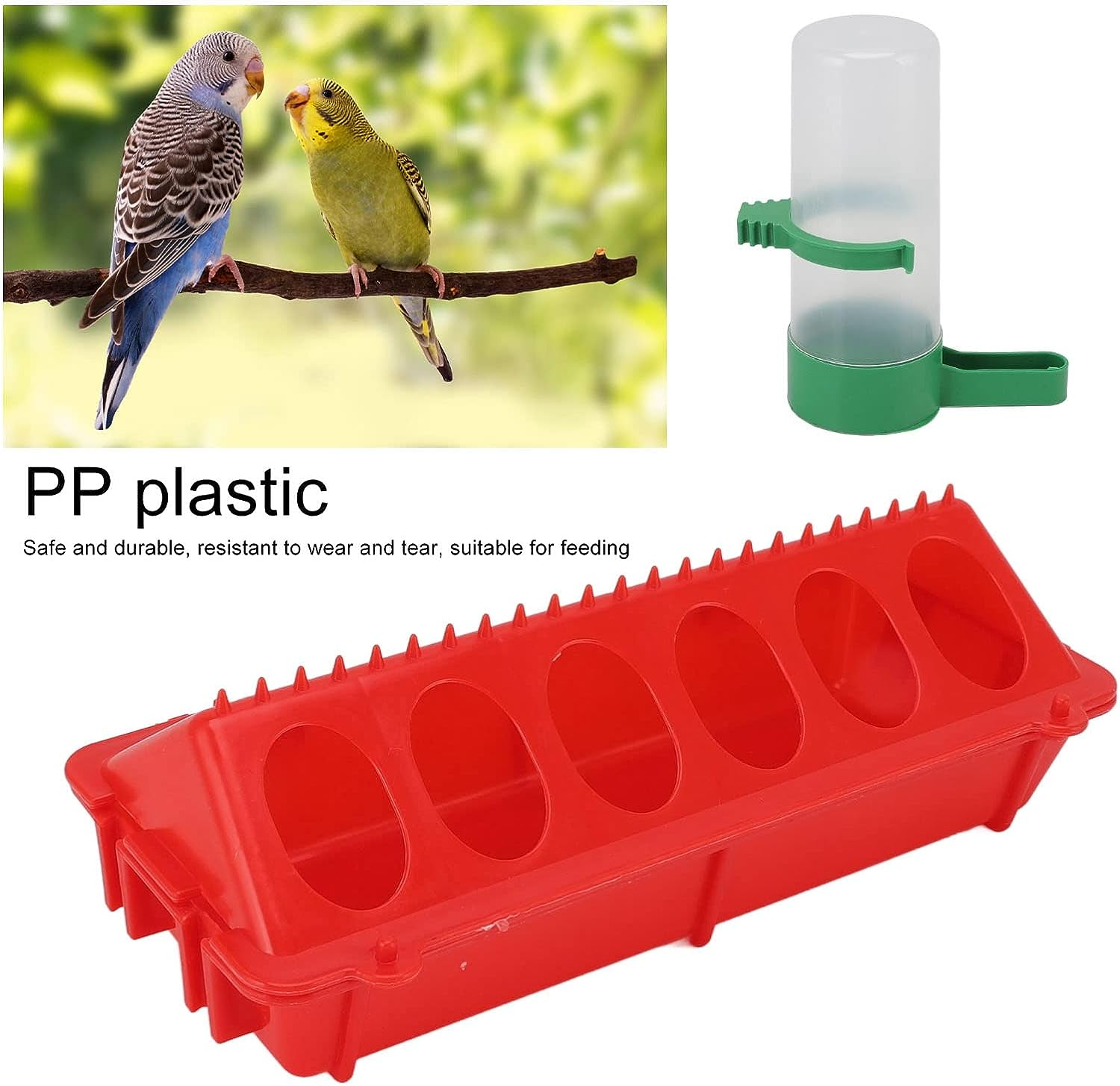 2 Sets, Chicken Trough for Poultry Equipment Feeders Birds (L Waterer 140ML) image number 5