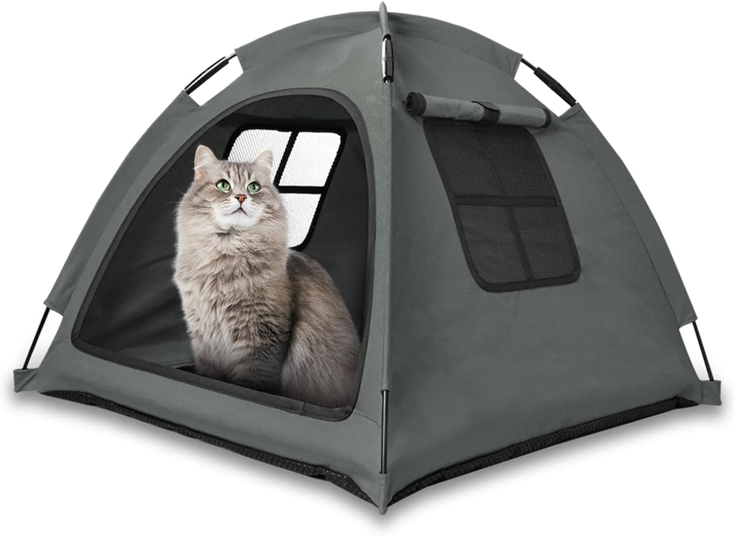 Nockovi Cat Tent House、Cat'S Nest, Portable Indoor/Outdoor Pet Tent House for Cats, Puppies and Other Small Animals (Cat Tent&middot; Grey, Small)